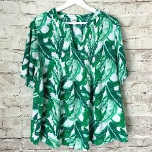 Old Navy Front Pleat Leaf Shirt Size XL